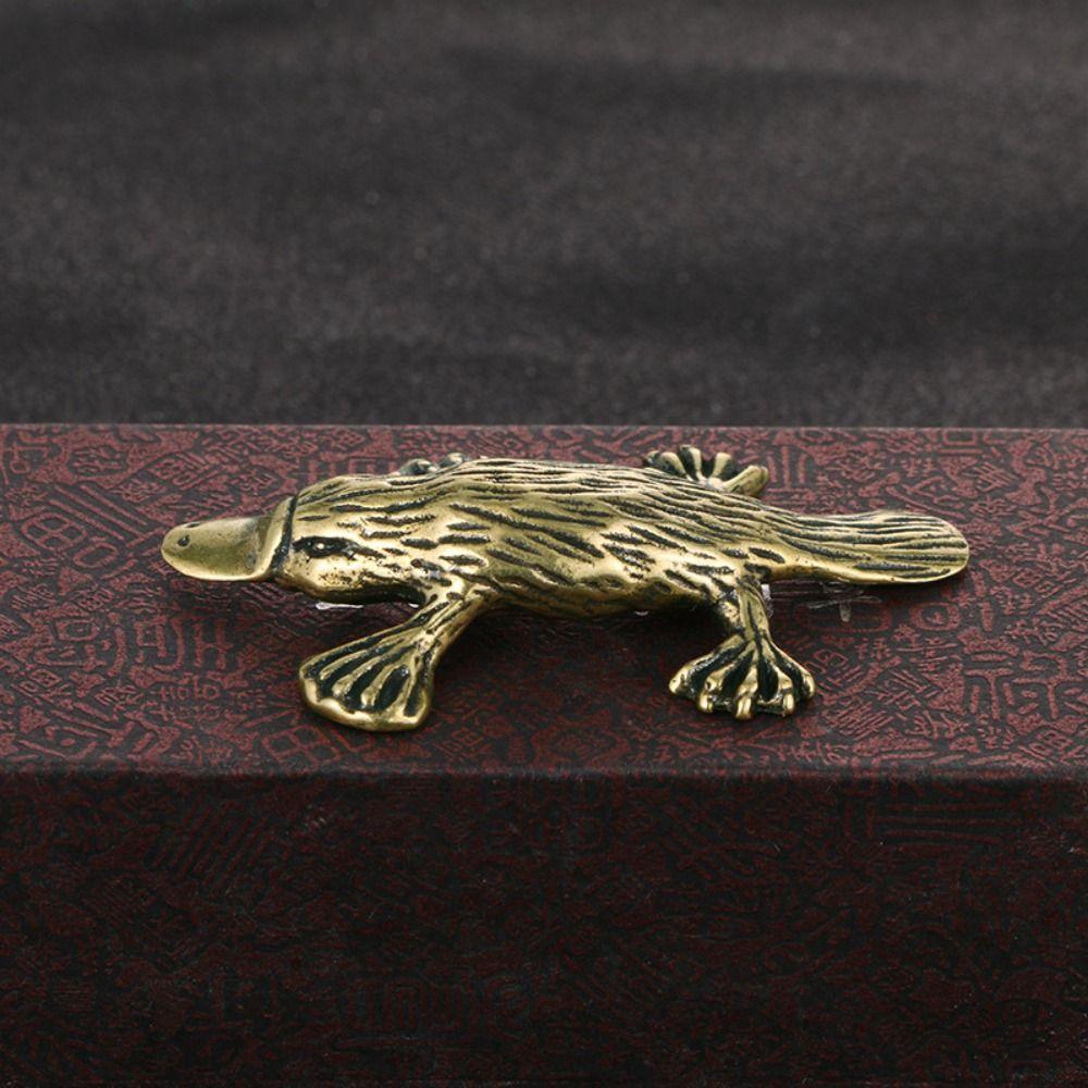 Living Room Unique Design Tea Pet Animal Statue Miniatures Figurines Metal Crafts Platypus Ornament