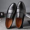 Mens Dress Shoes Pointed Toe Business Oxfords Slip On Casual Shoes Breathable Lace Up Formal Shoes