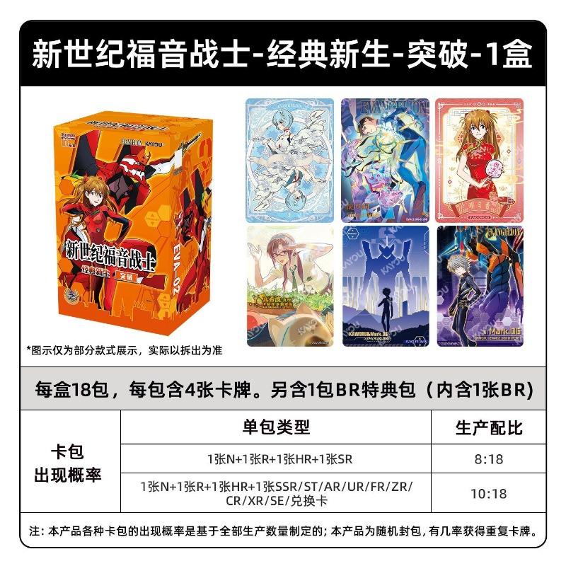 Genuine NEON GENESIS EVANGELION Classic New Life Breakthrough EVA Card Anime Peripheral Collection Card Toy Gift Box