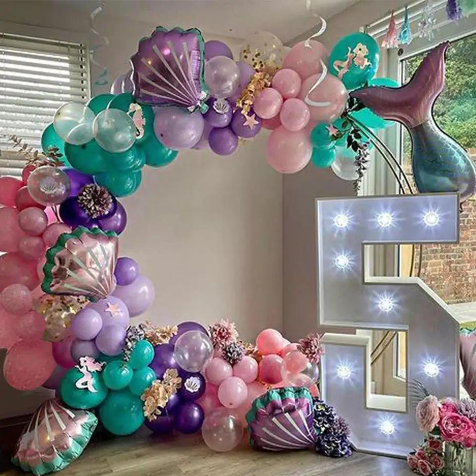 Wedding Birthday Baby Shower Gender Reveal Decorations Dusty Blue White Balloon Arch Garland Kit