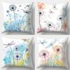 Декор для дома Стрекозы иamp; Одуванчики Акварельный Узор Наволочки Для Подушек Чехол Для Подушки Подходит Для Дивана Спальни Автомобиля