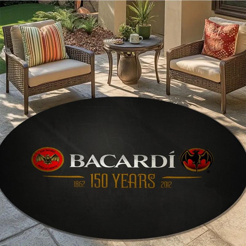 Bacardi 150 Years Round Area Rug,Carpet Rug for Living Room Bedroom Sofa Playroom Decor,Non-slip Floor Mat30