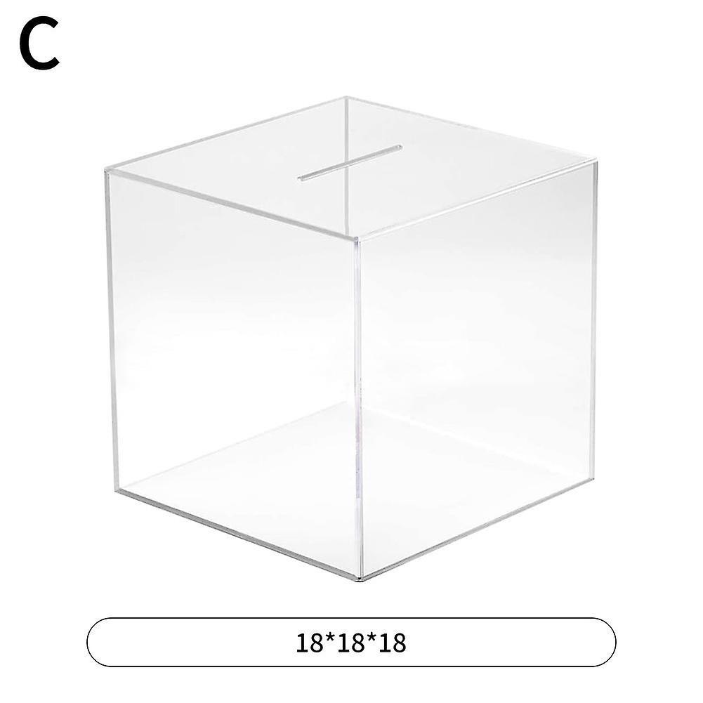 Clear Acrylic Money Bank Piggy Bank for Adult, Must Break to Open Transparent