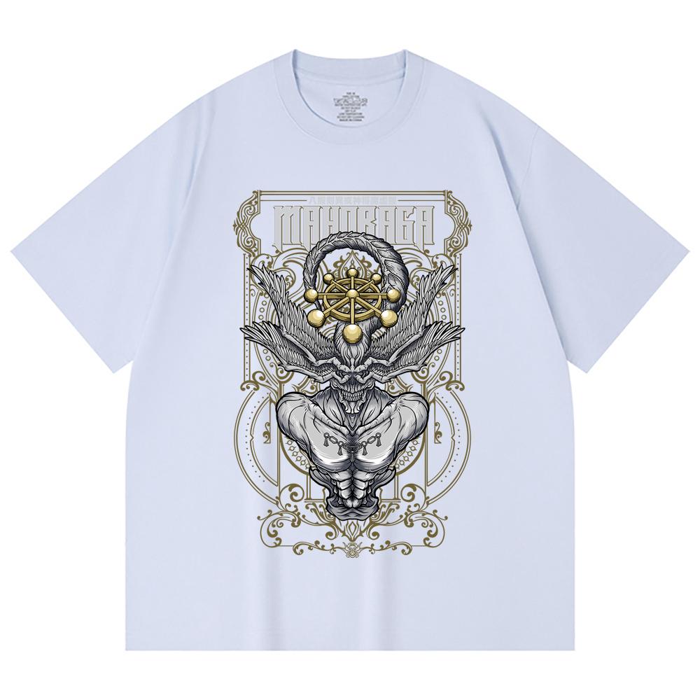 230 Gsm 100% Cotton Jujutsu Kaisen V42 Mahoraga Print Unisex Heavy Cotton T Shirt