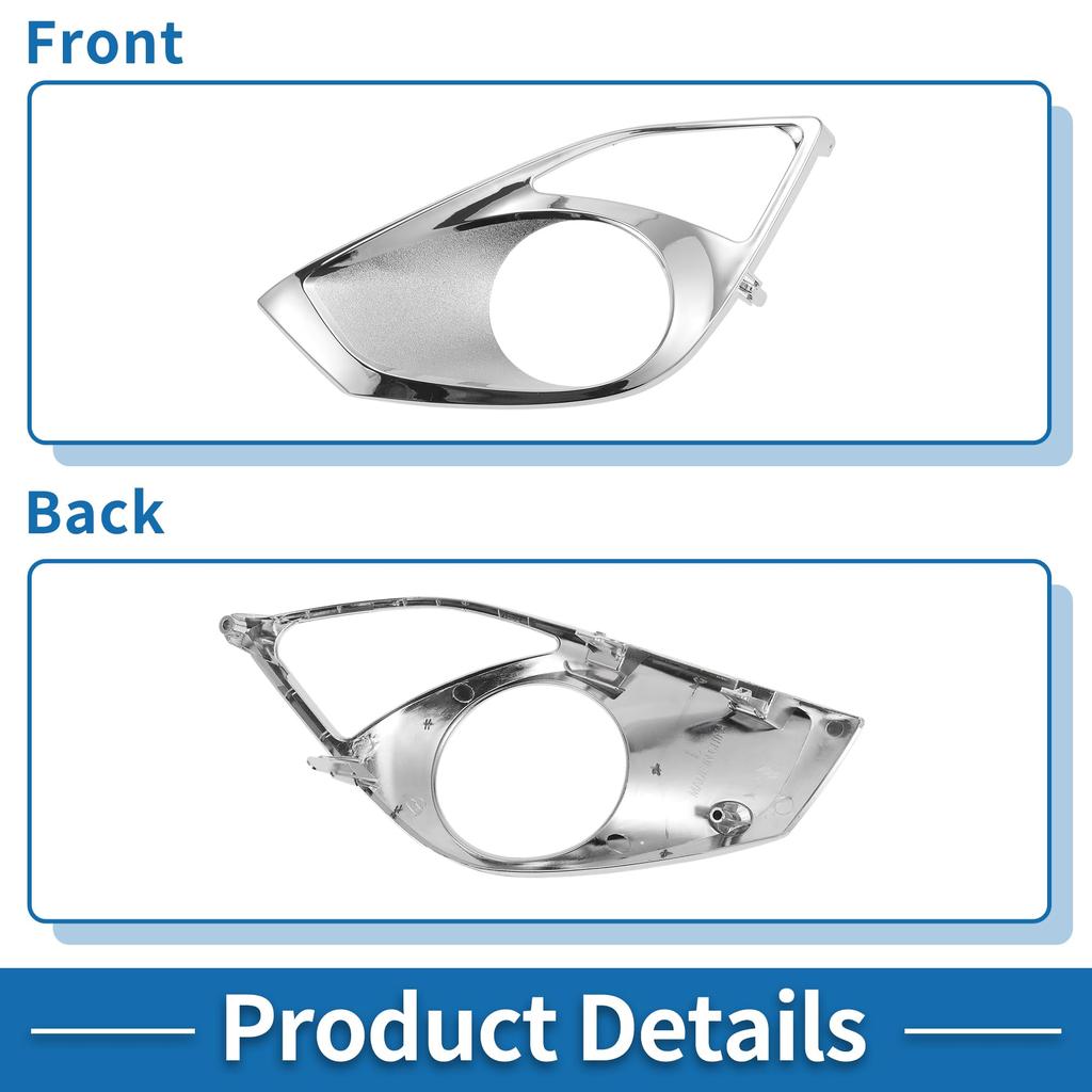 ABSOPRO Вставки крышек противотуманных фар переднего нижнего бампера для Toyota Avalon Серебристый тон 1 Передняя левая 2013-2015, АБС, Штука,