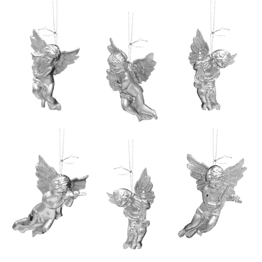 4/6 шт. прозрачные подвесные украшения в виде ангелов для рождественской праздничной елки или свадебного украшения 3 дюйма, декор для зимней вечеринки своими руками