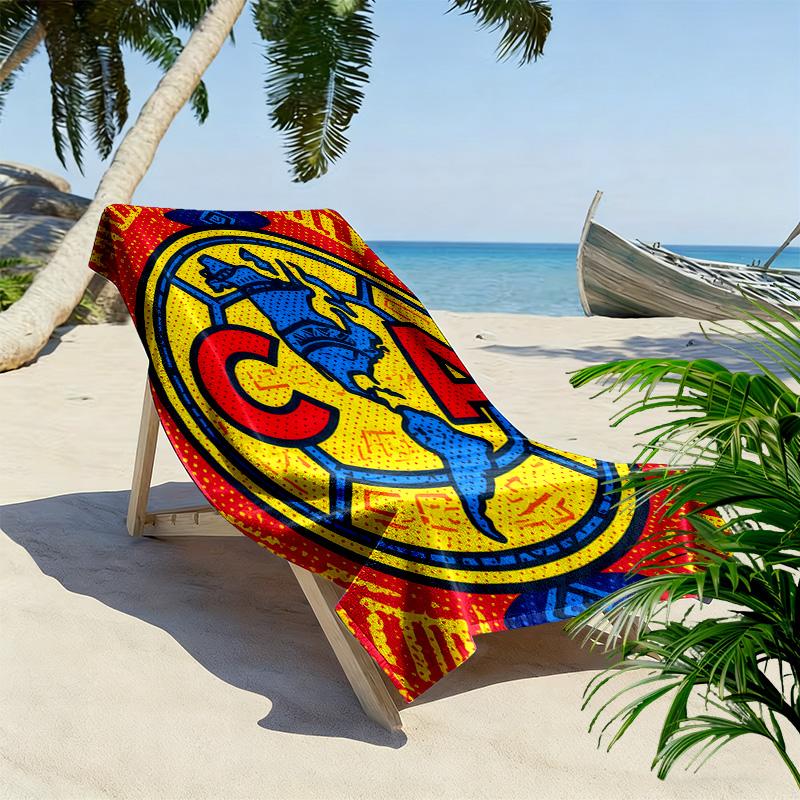 Club America Print Beach Towel, Large Soft Quick Dry Towel for Beach Camping Swimming