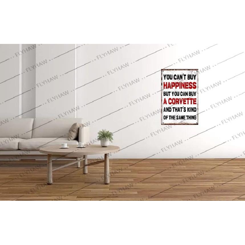 Retro Wall Decor You Can't Buy Happiness But You Can Buy a Poster Creative Aluminum Plates Printed Metal Tin Sign for Cafe Restaurant Bedroom Home