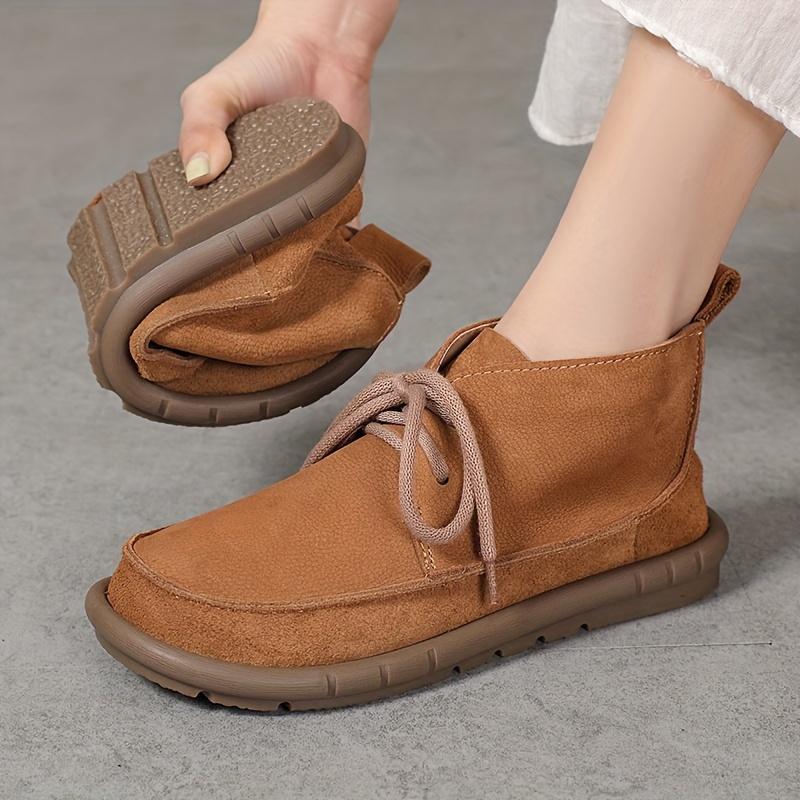 Женские короткие ботинки из кожи, Мягкая подошва, Мягкая поверхность, Супер удобные, Большая подошва, Широкая стопа, Тонкие, Модные, Универсальные повседневные короткие ботинки, Ботинки Мартинс