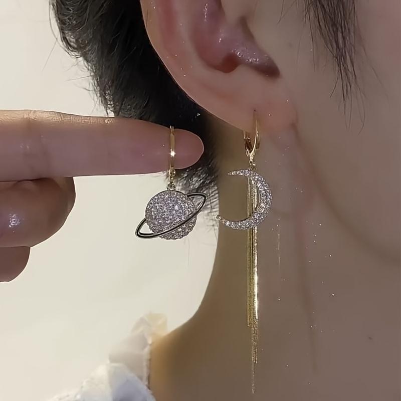 Элегантные асимметричные длинные серьги-подвески, штифт из сплава, камень декабря, тематика дня Марди Гра, универсальные для повседневного ношения и отдыха