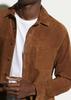 Handmade Pure Soft Suede Leather Shirt Men Brown Stylish Casual Designer Button