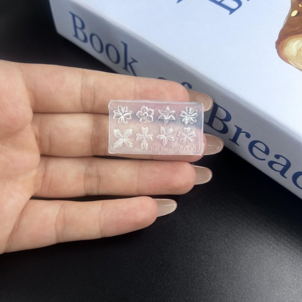 Pink Floral Shape Silicone Nail Mold Transparent 3D Nail Mold New Flower Nail Mold Nail Carving