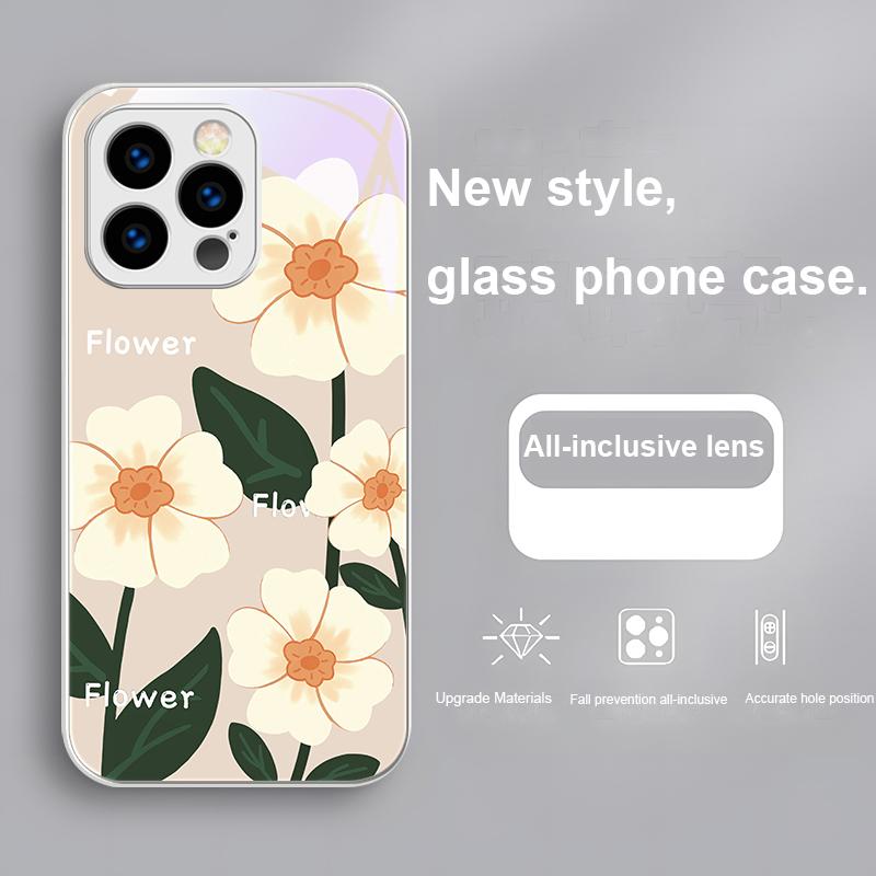 Цветущая весна Для IPhone 16 Pro Max 15 Plus 14 Pro 13 12 Mini 11 Pro Max X XS 7 8 Plus 2022 Чехол для телефона из закаленного стекла