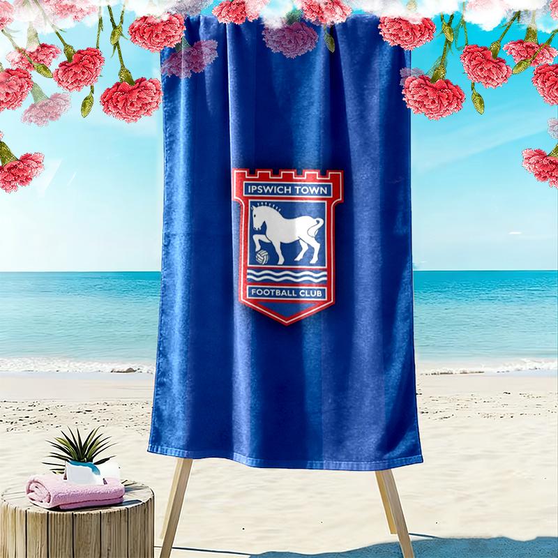 Ipswich Town Football Club Print Beach Towel, Large Soft Quick Dry Towel for Beach Camping Swimming