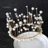 Novel Handmade Fine Workmanship Cake Topper Faux Pearls Princess Crown Cake Topper Bakery Accessories