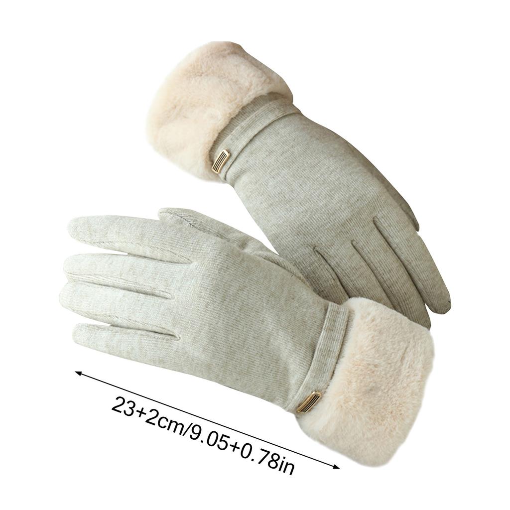 1 пара женских теплых перчаток с сенсорным экраном, зимние противоскользящие перчатки с полными пальцами для велоспорта и езды на открытом воздухе
