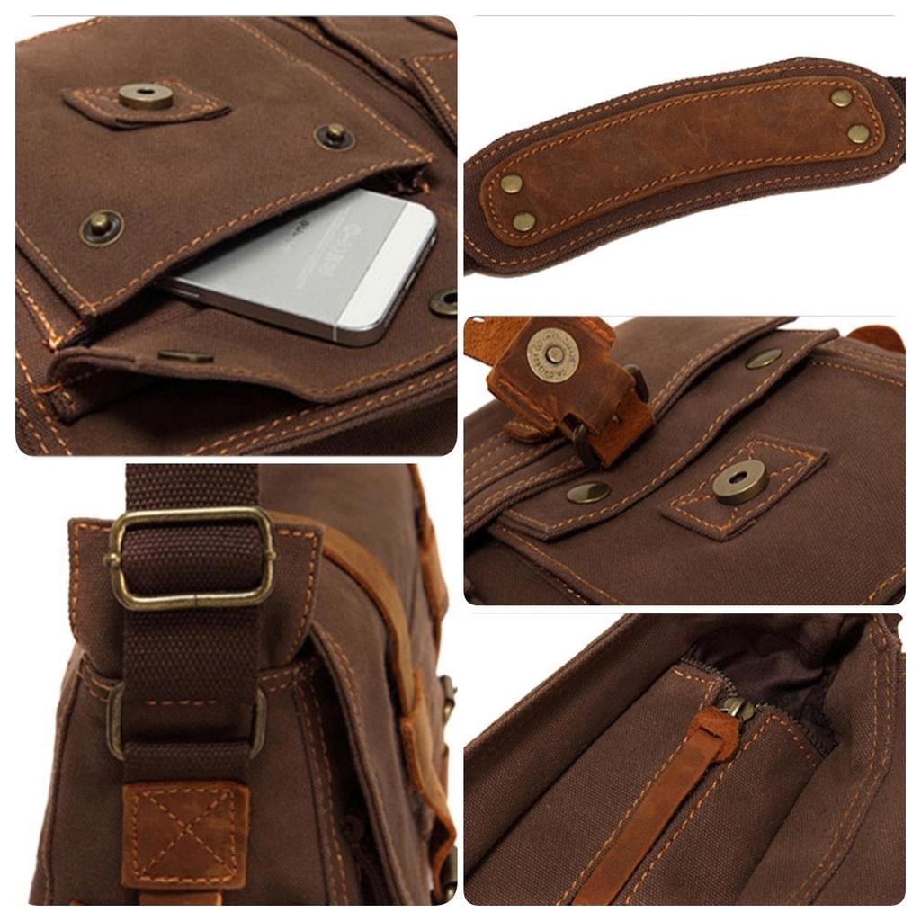 Мужская парусиновая сумка на плечо в стиле ретро, ​​европейско-американский стиль, мужская сумка через плечо, уличный повседневный рюкзак, подарок на день отца