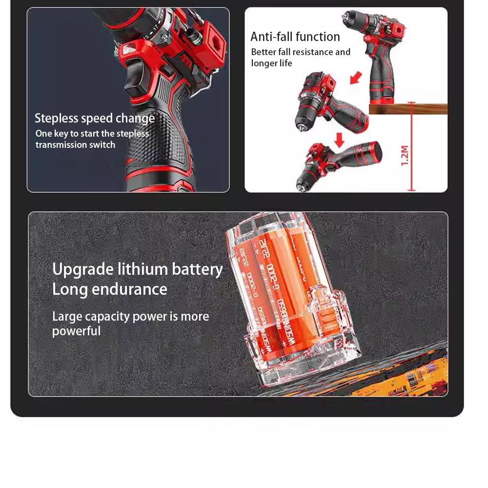 Бесщеточная электрическая дрель, ударная дрель, металлический патрон с храповым механизмом, ручная электрическая дрель, бытовая электрическая отвертка