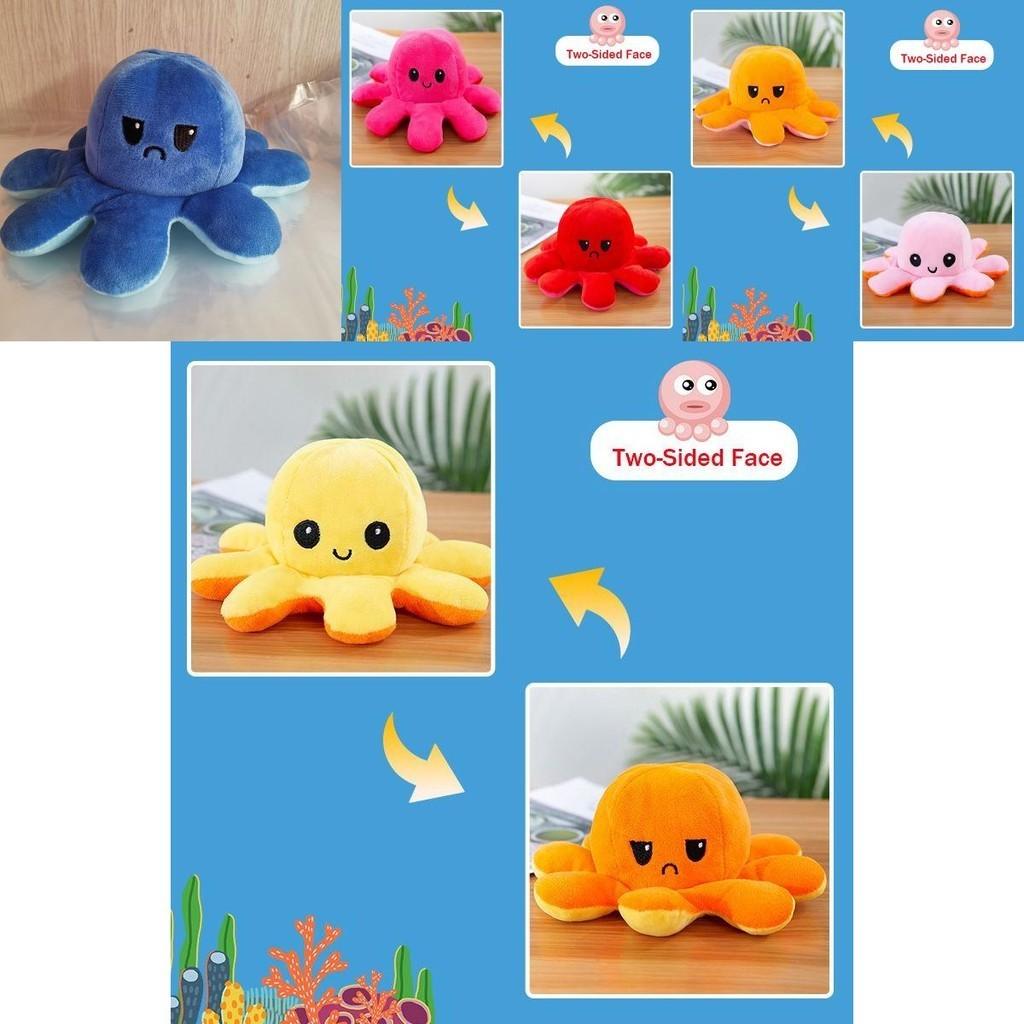 Ultra-soft Double-sided Octopus Plush Toy With Realistic Expressions For Endless Fun