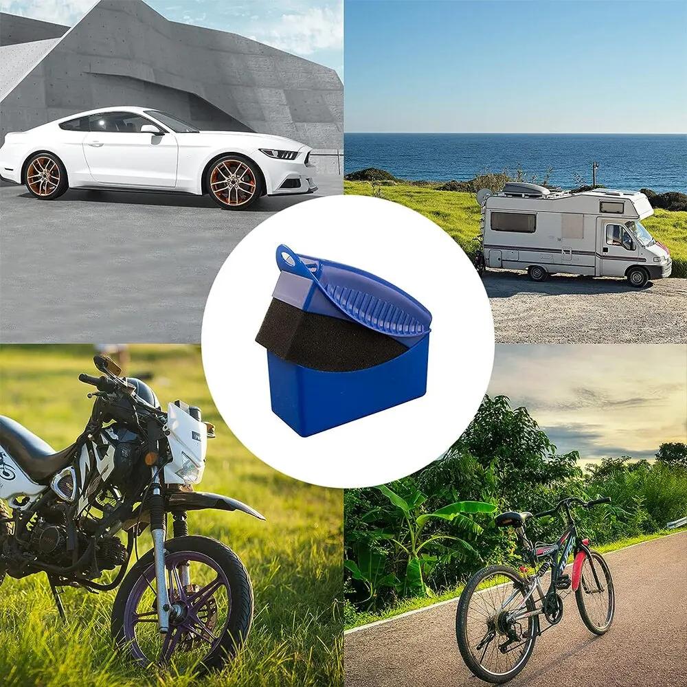 2Piece Car Tire Tyre Wheel Rim Cleaning Waxing Polishing Shine Pad Sponge Set Tire Detailing Dressing Contour Wipe Washing Tool