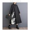 Loose Large Size Splicing Casual Simple Printed Sweet Long Sleeve Shirt Dresses