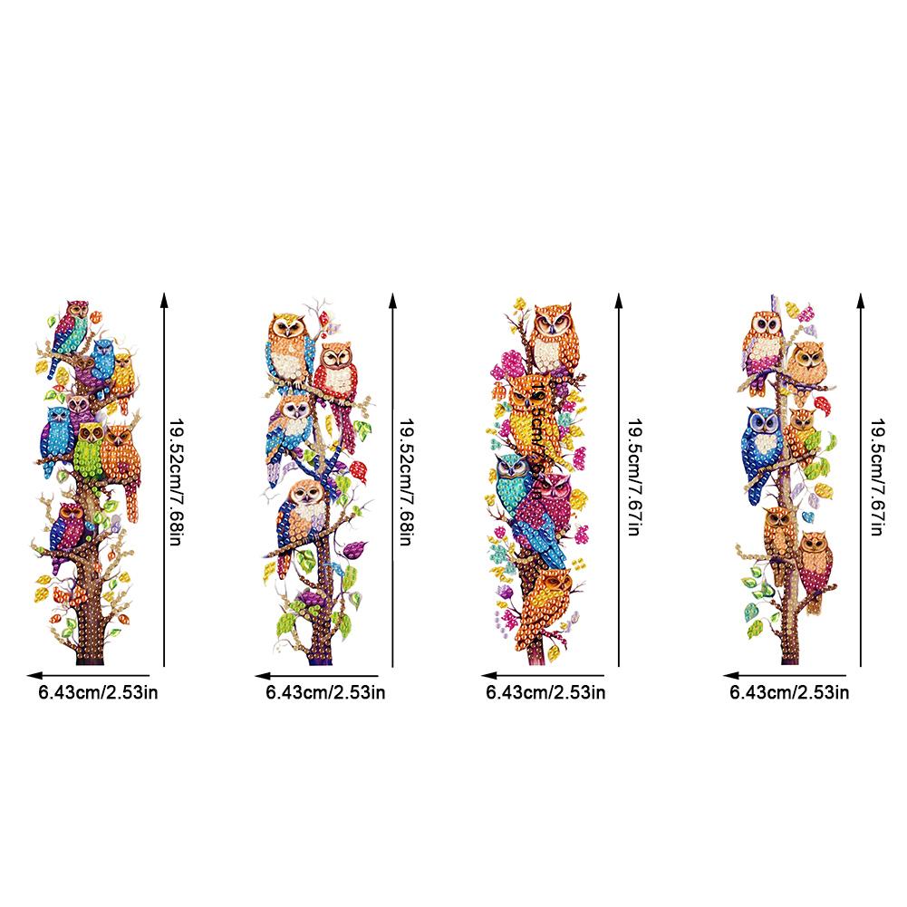 4Pcs Special Shape Bluebird Diamond Bookmark Art Projects DIY Bookmarks Diamond Painting Kits Diamond Art Bookmark with Pendant