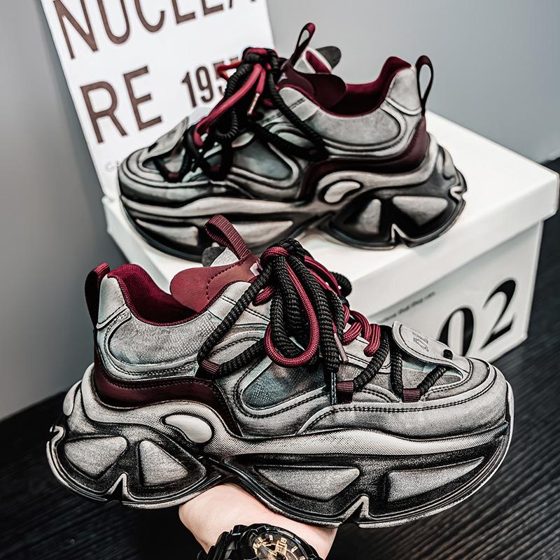 Обувь Daddy, мужская, весенняя, новая, корейская версия, ретро, универсальная, на толстой подошве, увеличивающая рост, мужская обувь, студенческая, спортивная, для отдыха, грязная, модная обувь