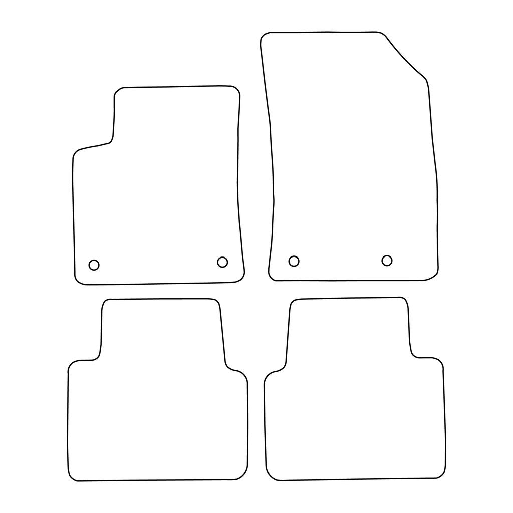 [BLM]OP044 red - Set of velour floor mats to fit Opel Crossland X from 2017- - red trim
