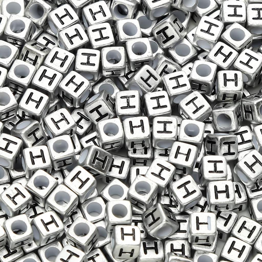 Acrylic English Letter Cube Beads For DIY Necklace Bracelet Earrings Jewelry Making Craft Accessories