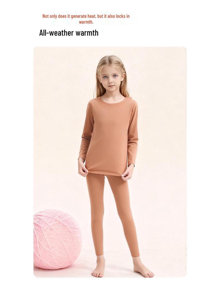 Детский комплект термобелья на флисовой подкладке: Очень толстый, антибактериальный, теплый для подростков и детей старшего возраста (Класс А, 10А)