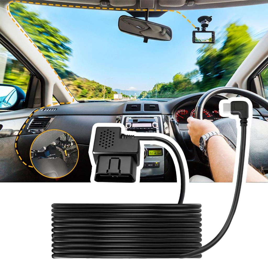 Кабель питания OBD Plug And Play 12V/24V на 5V Понижающий Кабель-адаптер USB для подключения к бортовой сети Для парковки Поездок Дорожных поездок Ежедневной езды