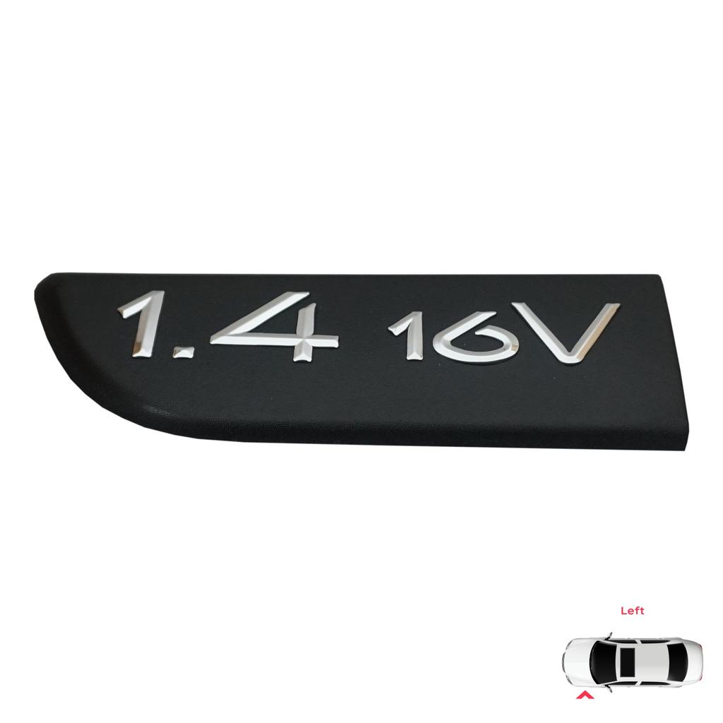BSP564-1 Black 1.4 16V Badge Monogram Emblem 8200209128 Left Door Moulding Badge For Megane MK2 2002-2008, Scenic MK2 2003-2009