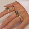 Jewelry Accessories Zircon Opening Ring Geometric Chunky Enamel Ring Rhinestone Ring  Women Gift