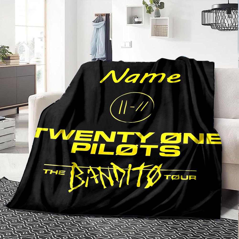 Customiz Name Personality twenty one pilots Blanket Soft &Warm Sofa Office Bed Travel Lunch Break Blanket, Gift Suitable All Seasons
