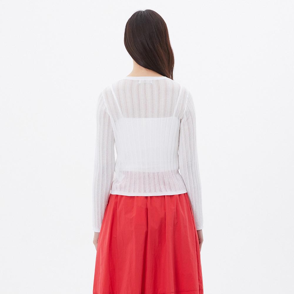 PLASTIC ISLAND See-Through Scallop Cardigan Ps2Kg563