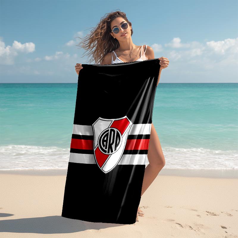 proof beach towel with Feyenoord Rotterdam logo pattern - soft,absorbent,quick-drying,machine washable - perfect for swimming,camping,bathing