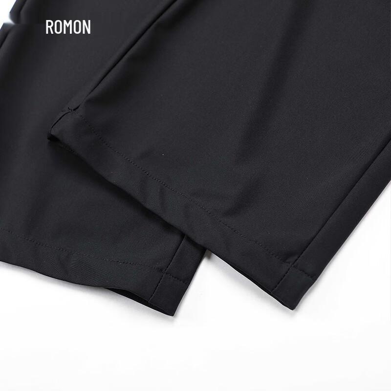 Romon Men's Anti-Wrinkle Ice Silk Straight-Leg Business Casual Pants