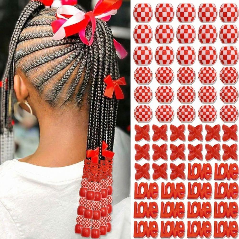 Multi-Color Colorful Hair Beads Kits Love Heart Dreadlock Braids Decor Boys