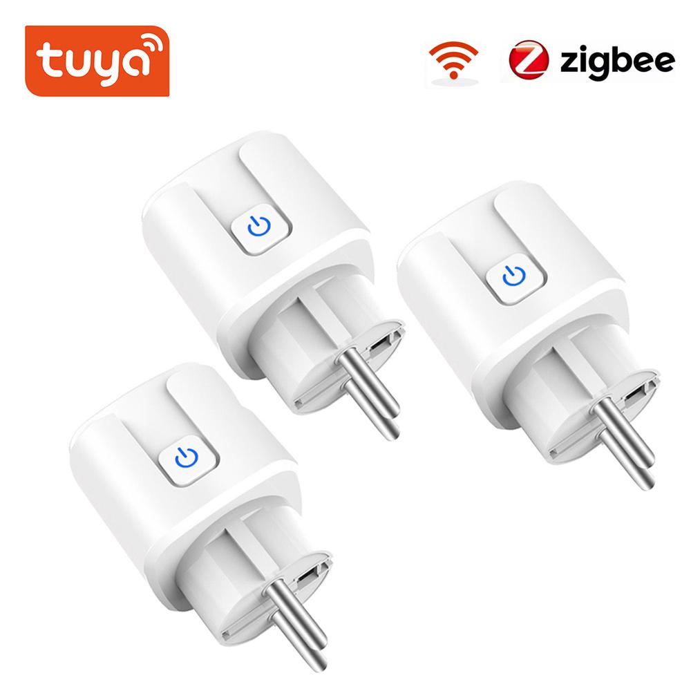 20a Zigbee Smart Plug EU Smart Socket Беспроводная розетка с функцией мониторинга мощности Голосовое управление через Alexa Google Home