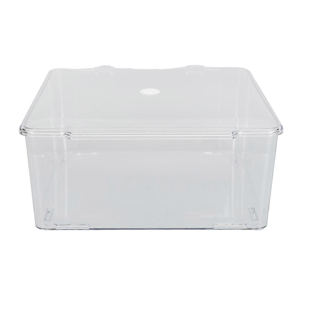 Cosmetic Storage Organizer Box Containers with Hinged Lid Dust Proof Large Capacity Space Saving Clear Plastic Case Transparent