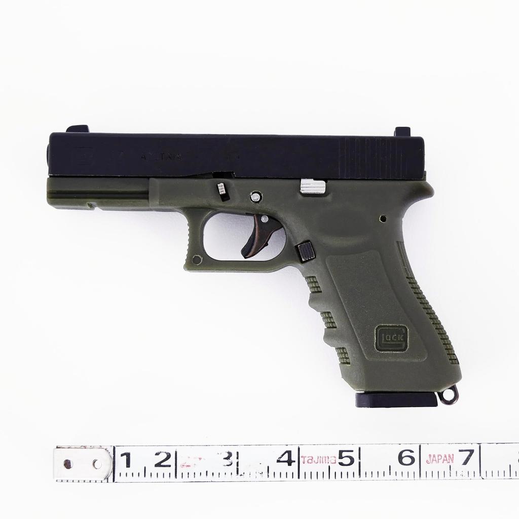 [Azalea Co., Ltd.] HITCALL Glock 17 Super Precision 1/3 Exhaust Type Alloy Key Chain Metal Slide Mini Model Gun Special Gun Case (хаки)