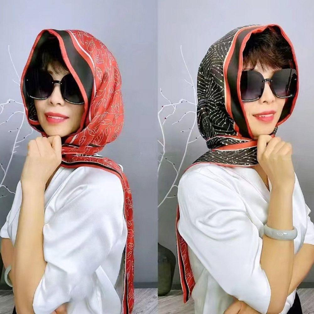 Шелковый шарф, шапка, хиджаб, солнцезащитная кепка, мусульманская шапка-баотоу, шарф, шелковая лента, солнцезащитный тюрбан, головной платок