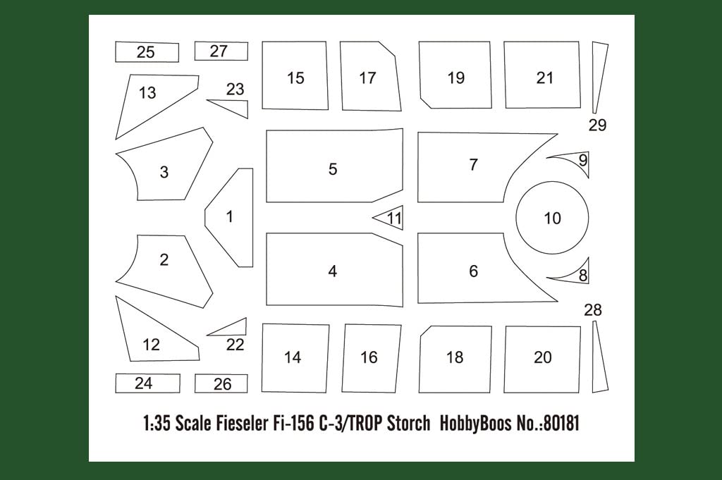 Hobby Boss Aircraft Series Germany Fieseler Fi156 Storch Plastic Model 80181 1/35 C-3/TROP