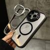 Luxury Magsafe Transparent Phone Case For iPhone 15 12 13 14 11 16 Pro Max Plus Magnetic Kickstand Stand Shockproof Back Cover