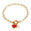 Fashionable Oil Drop Heart Pendant Bracelet Decoration for Women Stainless Steel Adjustable Chain Jewelry Gifts