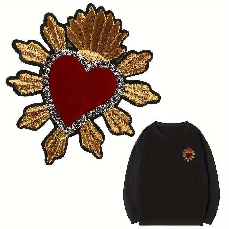 3Pcs Crowns Heart Embroidered Badge For Boys Clothing Hats Repair Accessories