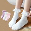 Kids Girl Sock Princess Ruffle Solid Color Calf Sock for Baby Girl Spring Autumn Cotton Soft Frilly Children Girl Sock Clothes