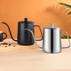 Black Silver Coffee Pot Long Narrow Spout Drip Kettle Coffee Drip Brewing Kettle  Cafe Use