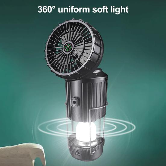 Солнечный кемпинговый фонарь с вентилятором Сверхяркий Высокий световой поток Компактный