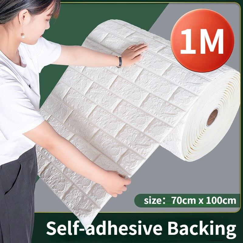 Классические водонепроницаемые настенные наклейки 3D ПВХ DIY самоклеящиеся обои 70 см X 1 м украшение для спальни пенопласт ретро кирпичный узор дома